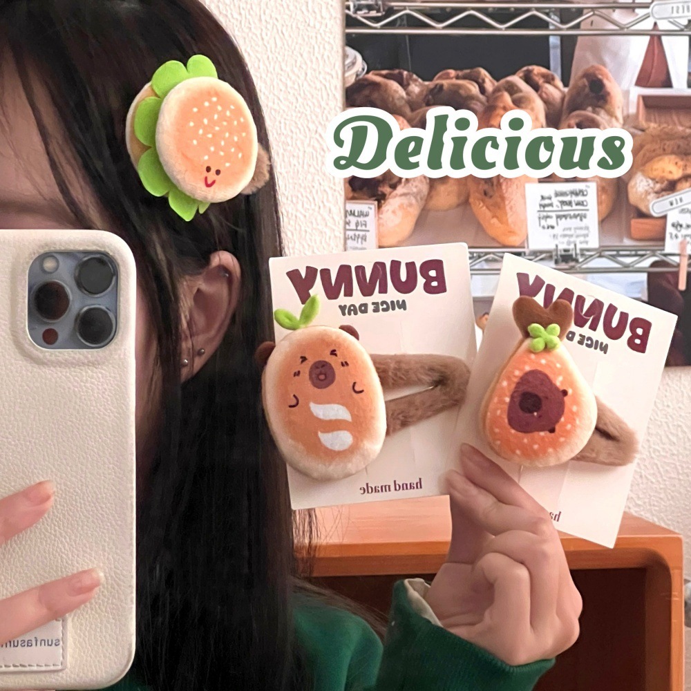 Creativo lindos pinzas de cabello gourmet pinzas de cabello pan pequeño pinzas de bordes pinzas de cabello para niñas BB pinzas de cabello al por mayor