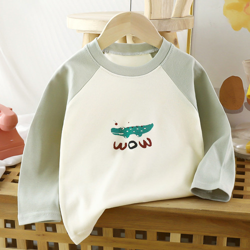 Children's long-sleeve T-shirt pure cotton autumn boys' clothing base clothes girls' clothing base shirt children's clothing