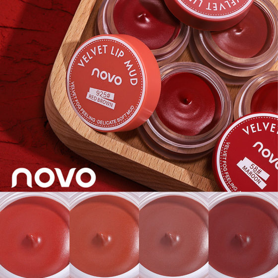 Makeup NOVO Jelly Canned Lip Mud Lip Glaze Women's Cup Matte Fog Face Cheap Student Plain White Lipstick