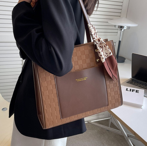 Large bag women's bag 2024 new Internet celebrity tote bag women's large capacity work commuter bag texture shoulder bag