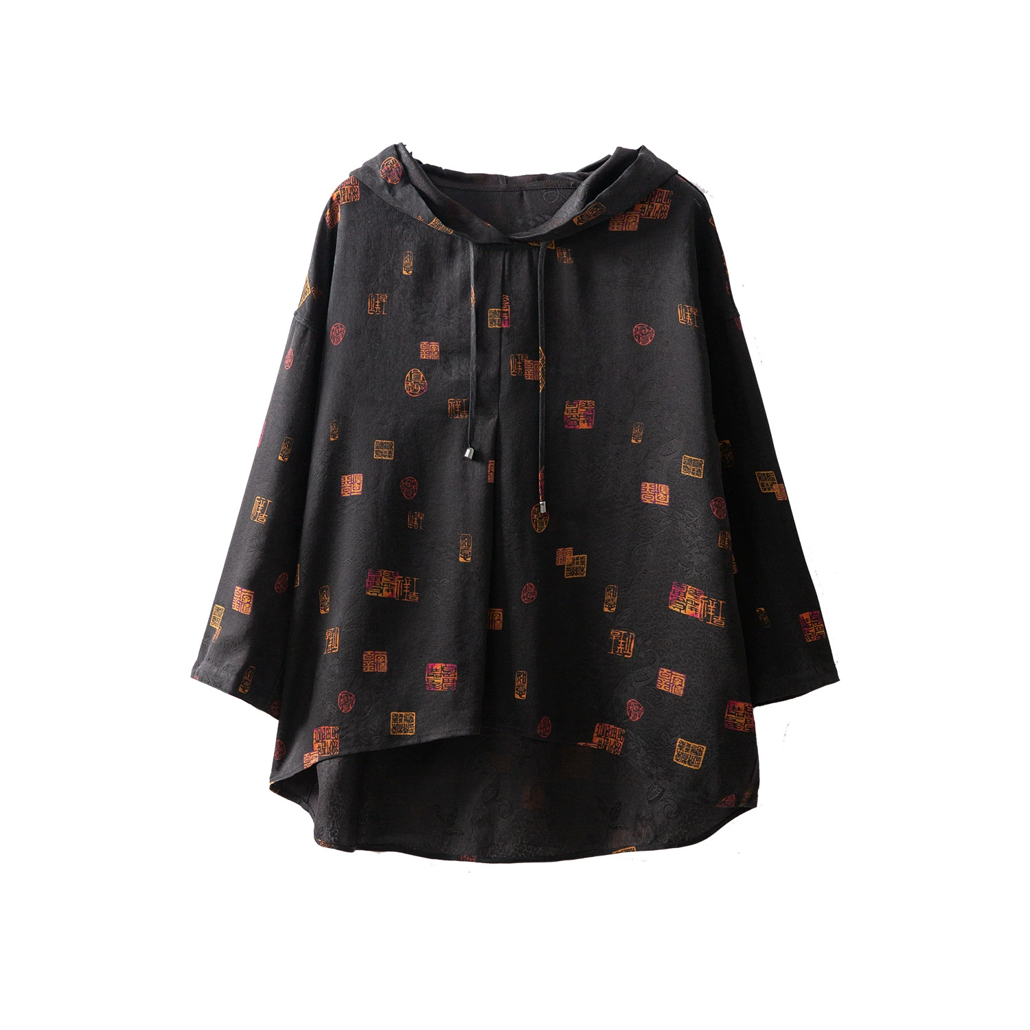 Шелковая футболка с длинными рукавами, худи, oversize