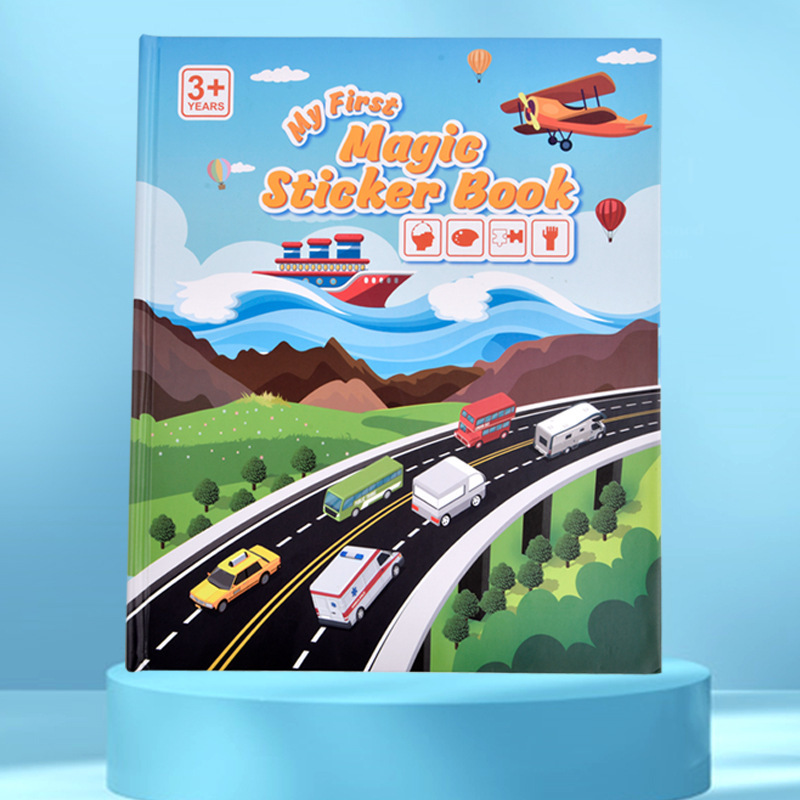 Educación temprana de los niños Ilustración jalea silencioso libro de pegatinas rompecabezas del bebé Montessori educación temprana libro ocupado rompecabezas juguetes al por mayor