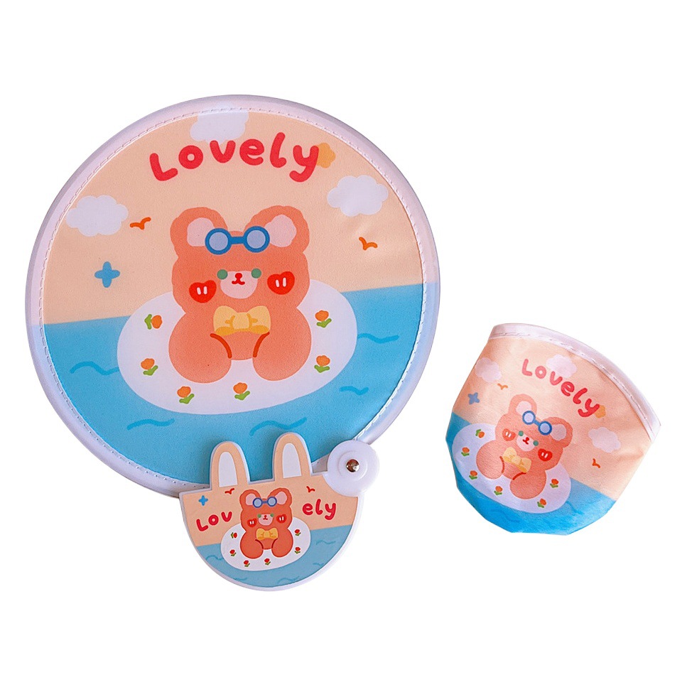 Tengyi Youpin original ventilador plegable lindo mini paño ventilador portátil Regalo De vacaciones ventilador plegable con mango