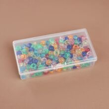 12.5长方形透明塑料钳子渔具盒首饰零件盒串珠米珠美甲钻片收纳盒