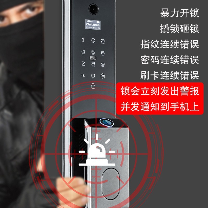 Cerradura Inteligente Tuya con Visor de Ojo de Gato, Totalmente Automática, con Reconocimiento Facial 3D y Huella Dactilar para Seguridad del Hogar