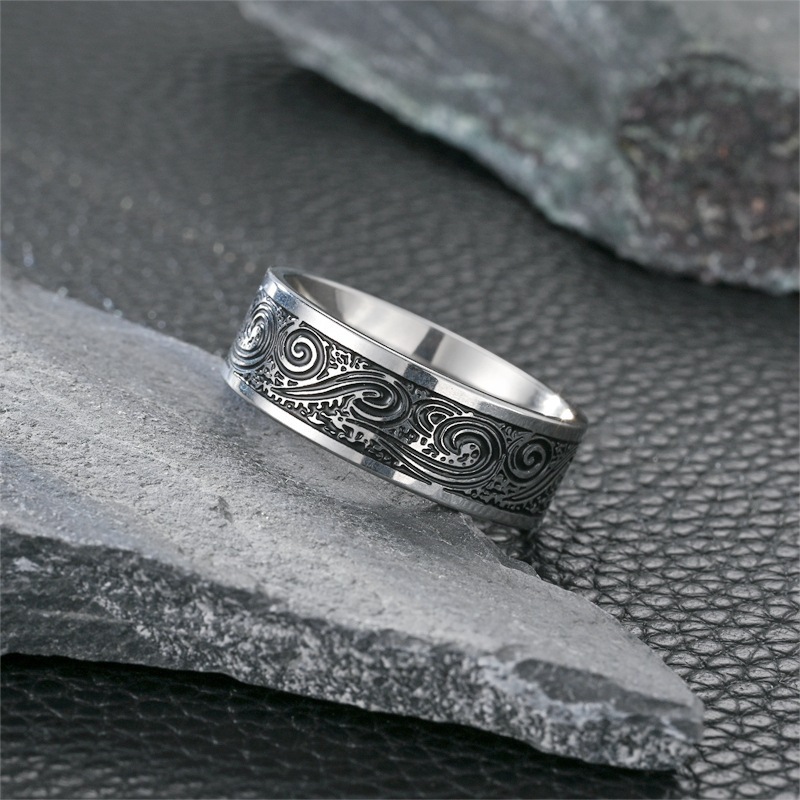 Titanium Steel Retro Men Ring Image 4
