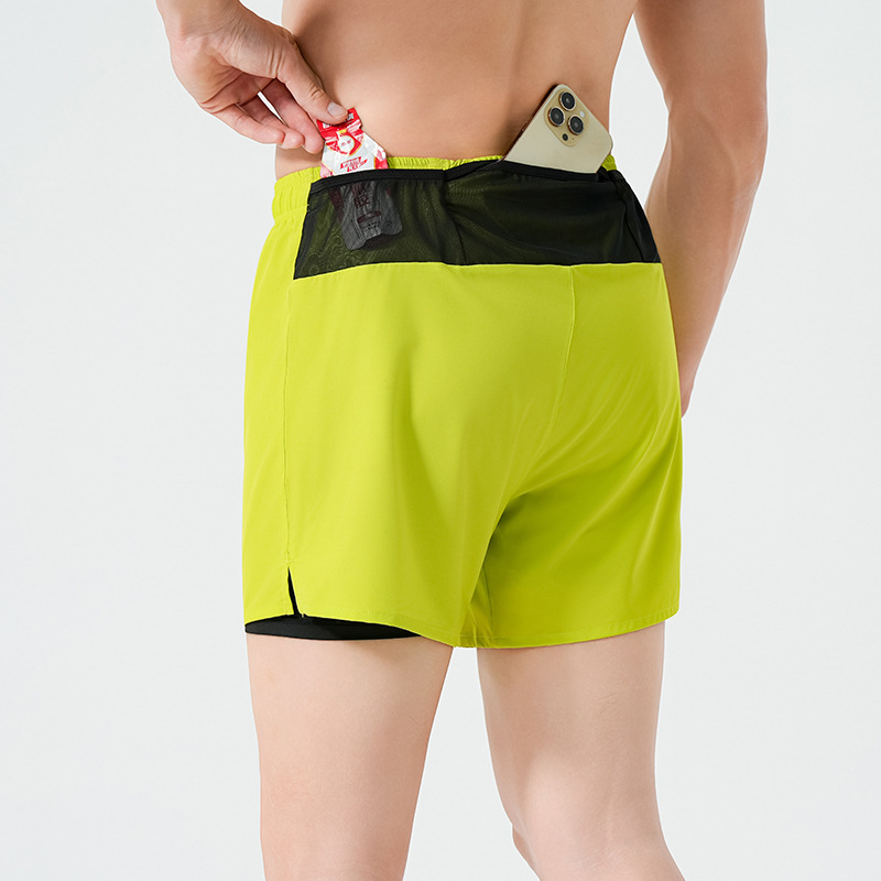 Men's Summer Sports Shorts: Quick-drying, Moisture-absorbing, Professional Marathon Running, Anti-exposure, Double-layer Fitness Training Pants