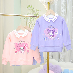 2024 autumn and winter New girls' long-sleeved sweater children's western style baby top fashion spring and autumn bottoming shirt