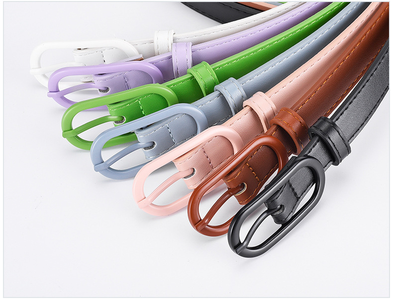 Simple Style Style Simple Style Solid Color Pu Leather Alloy Women's Leather Belts