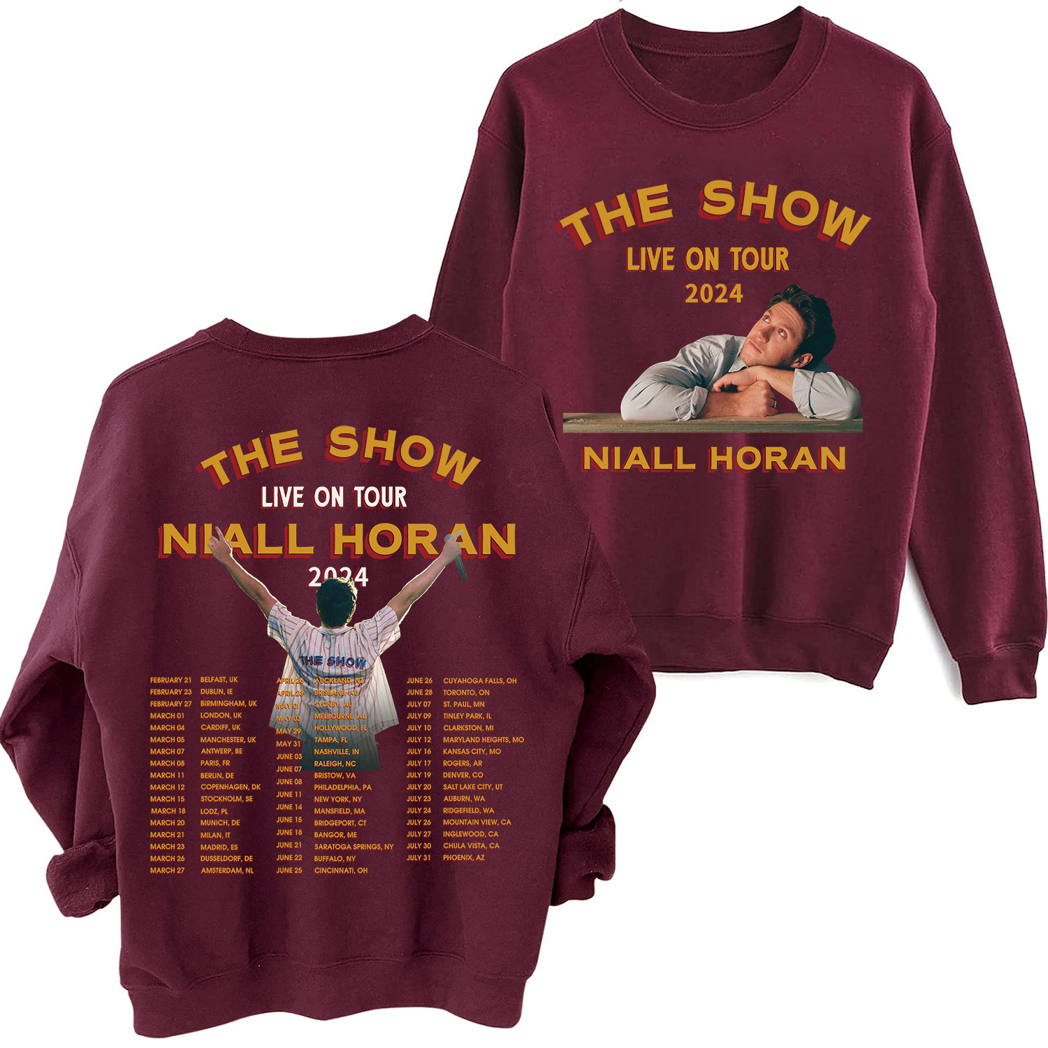 2024 Niall Horan The Show Live On Tour Sweatshirt Man Woman