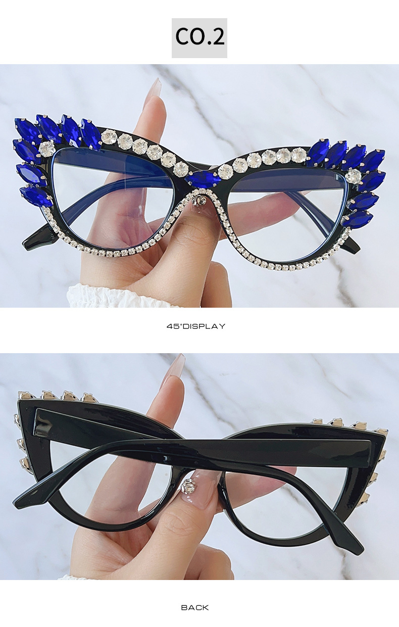 Hip-hop Punk Geometric Ac Special-shaped Mirror Diamond Full Frame Glasses display picture 1