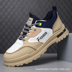 春季新款45大碼2024男鞋防滑耐磨工作鞋男士工裝鞋百搭厚底馬丁靴