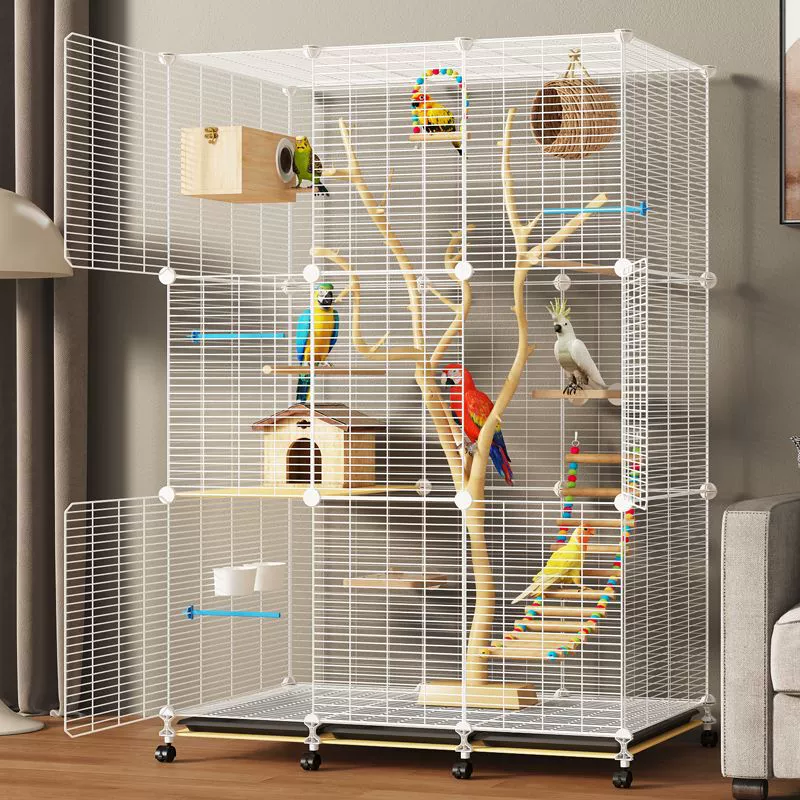 Птичья клетка очень большая клетка попугай домашнее хозяйство Xuanfeng тигровая шкура пион большая космическая роскошная вилла размножения клетка