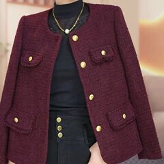 生放送の年アンゴラの赤い秋の新型の小さい香風のコート、中年の太いです。