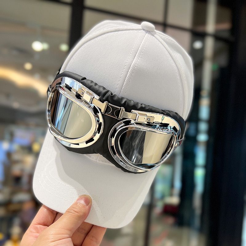 Vintage Pilot Hat With Sunglasses For Men And Women Hip Hop Cap_voghion.com