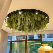 仿真绿植吊顶装饰悬挂花艺商业餐厅假植物天花板圆形氛围软装吊饰