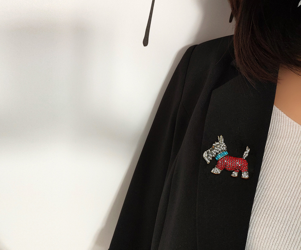 25g Weight Brooches Classification Holiday, Banquet Occasion Alloy Material Animal, Dog Pattern Unisex Gender Glam, Cute, Retro Style Glam Cute Retro Pin Animal Dog Alloy Unisex Brooches 3