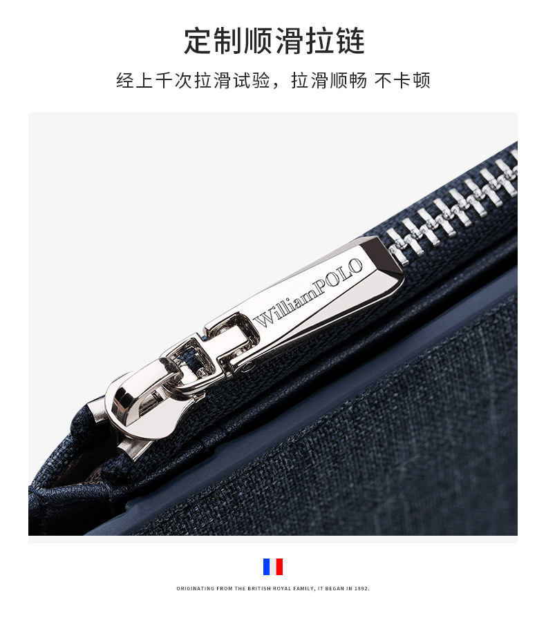 Ví nam gập mini Emperor Paul vải canvas siêu mỏng đựng thẻ và tiền xu chi tiết 7
