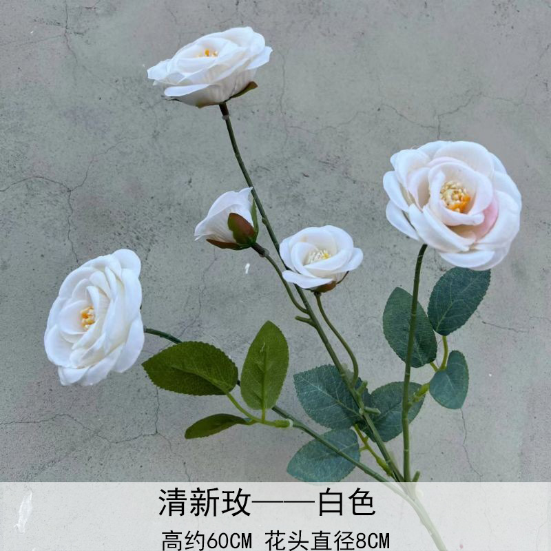 Artificial Rosa sola franela Rosa flor artificial boda decoración del hotel decoración del hogar arreglo de flores flor artificial Rose