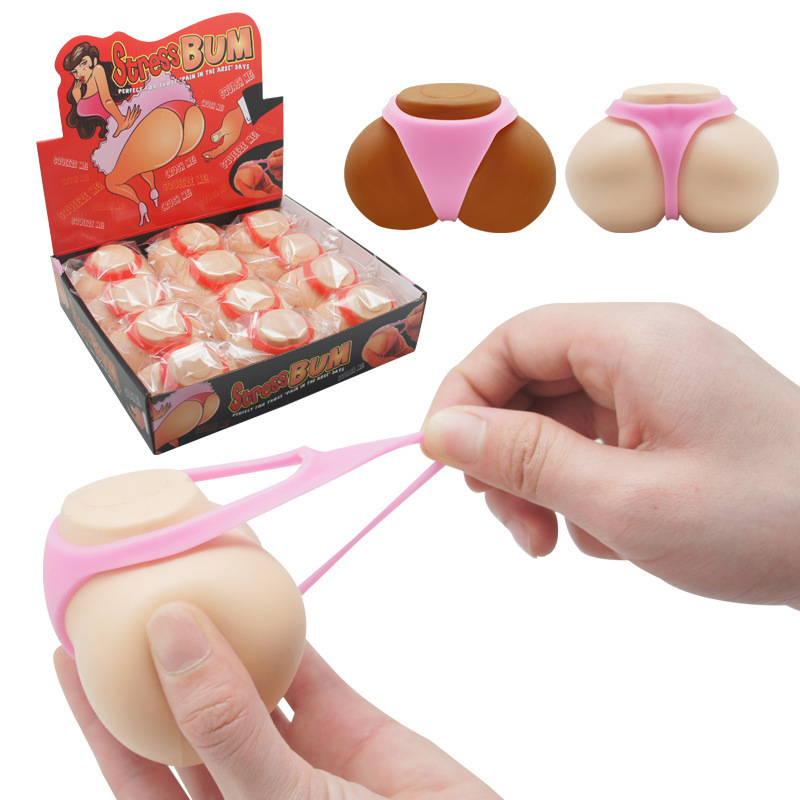 Sm-Themed Novelty Toys Prank Keychain Water-Filled Breasts Small Beautiful Buttocks Stress Relief Squishy Adult Stress Relief Products