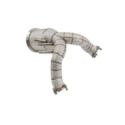 Exhaust system downpipe suitable for Audi Q7 Q8 3.0T OPF version with heat shield racing pipe