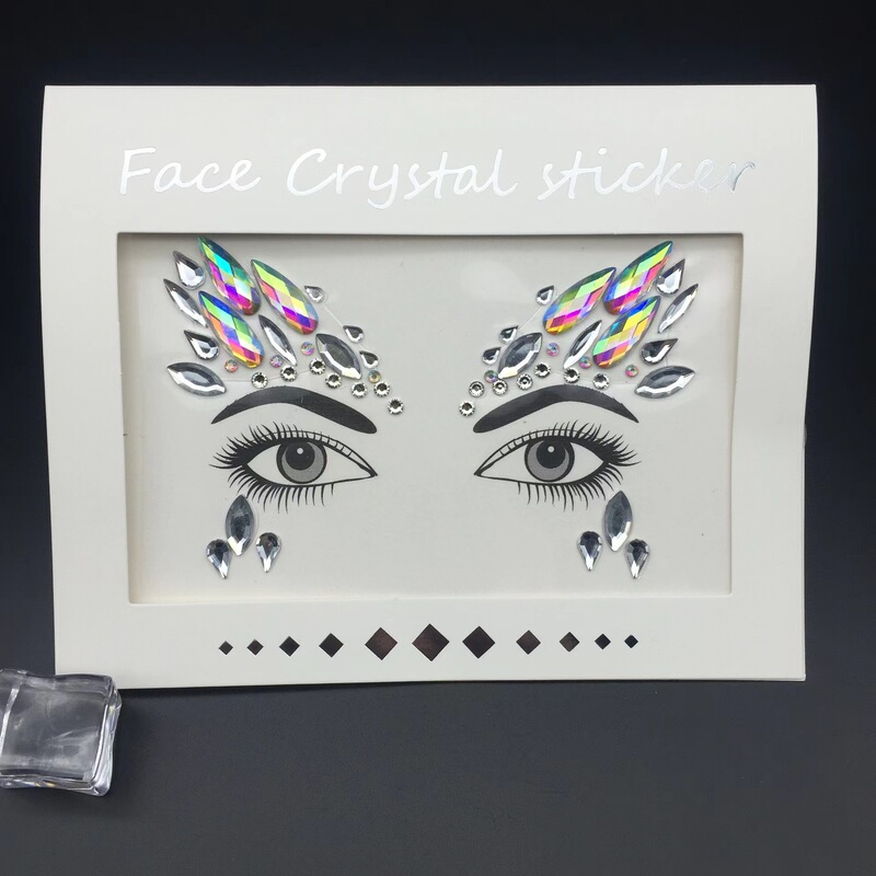 3D stickers temporary tattoo color Crystal stickers music festival shiny face decoration summer party fashion acrylic