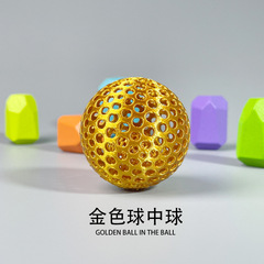 3dプリント金色ボールオフィス解凍玩具透かし彫りボール工芸品メーカー卸売りクロスボーダー同金
