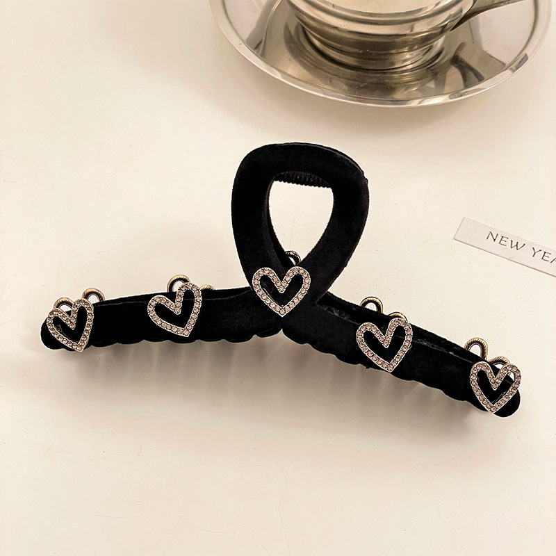 Pinza de pelo esmerilado negro horquilla femenina celebridad de Internet 2023 nueva Cabeza trasera clip de tiburón pelo Chuck clip de pelo tocado