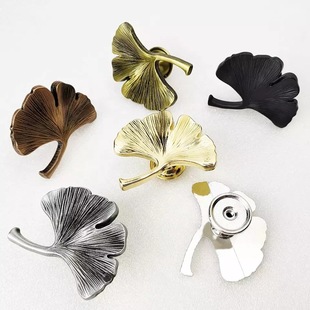 Patented Ginkgo Leaf Handle Zinc Alloy Material Drawer Handle Ginkgo Leaf Indoor Metal Decoration