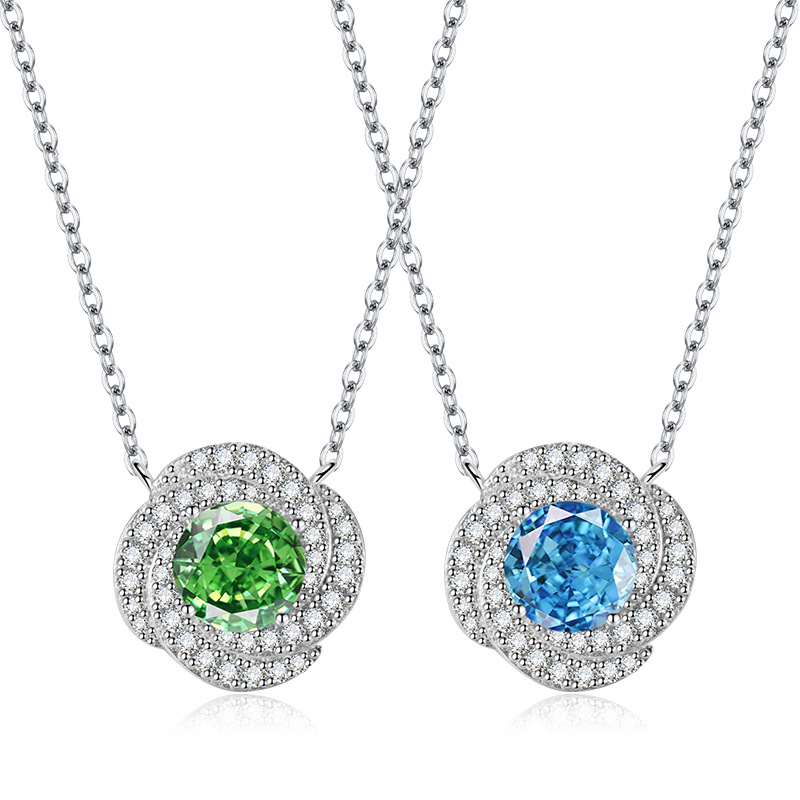 Sapphire pendant with zircon