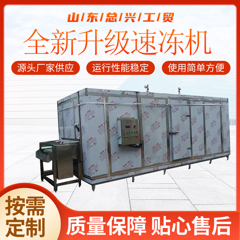 供应豆腐皮速冻机 火锅丸子隧道式速冻机 海鲜大虾龙虾低温速冻机