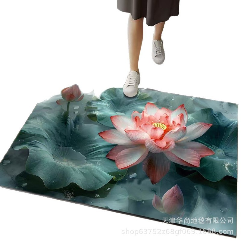 クロスボーダー珪藻泥 3D 花柄フロアマット浴室吸収性フットマット玄関ドアマット速乾性汚れ防止滑り止め吸収性フロアマット|undefined