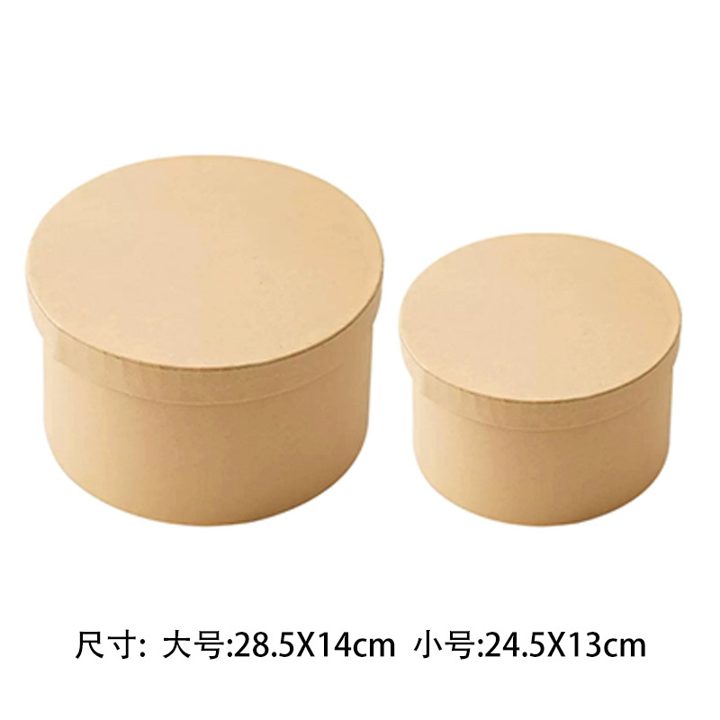 Caja de regalo de papel kraft oval, caja de flores de frutas, caja de flores de regalo de cumpleaños, caja de embalaje de flores, caja de materiales de frutas