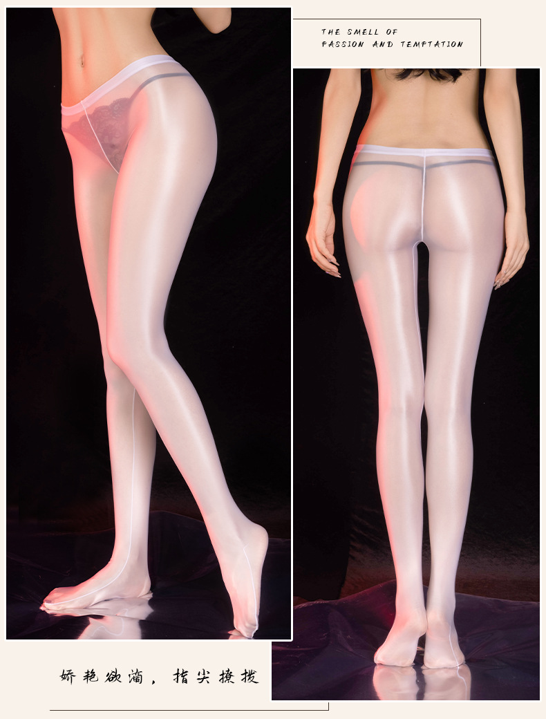 Tear-Resistant Open-Crotch Silk Stockings, Black Sheer Hosiery for Women, One Size — detail image 9