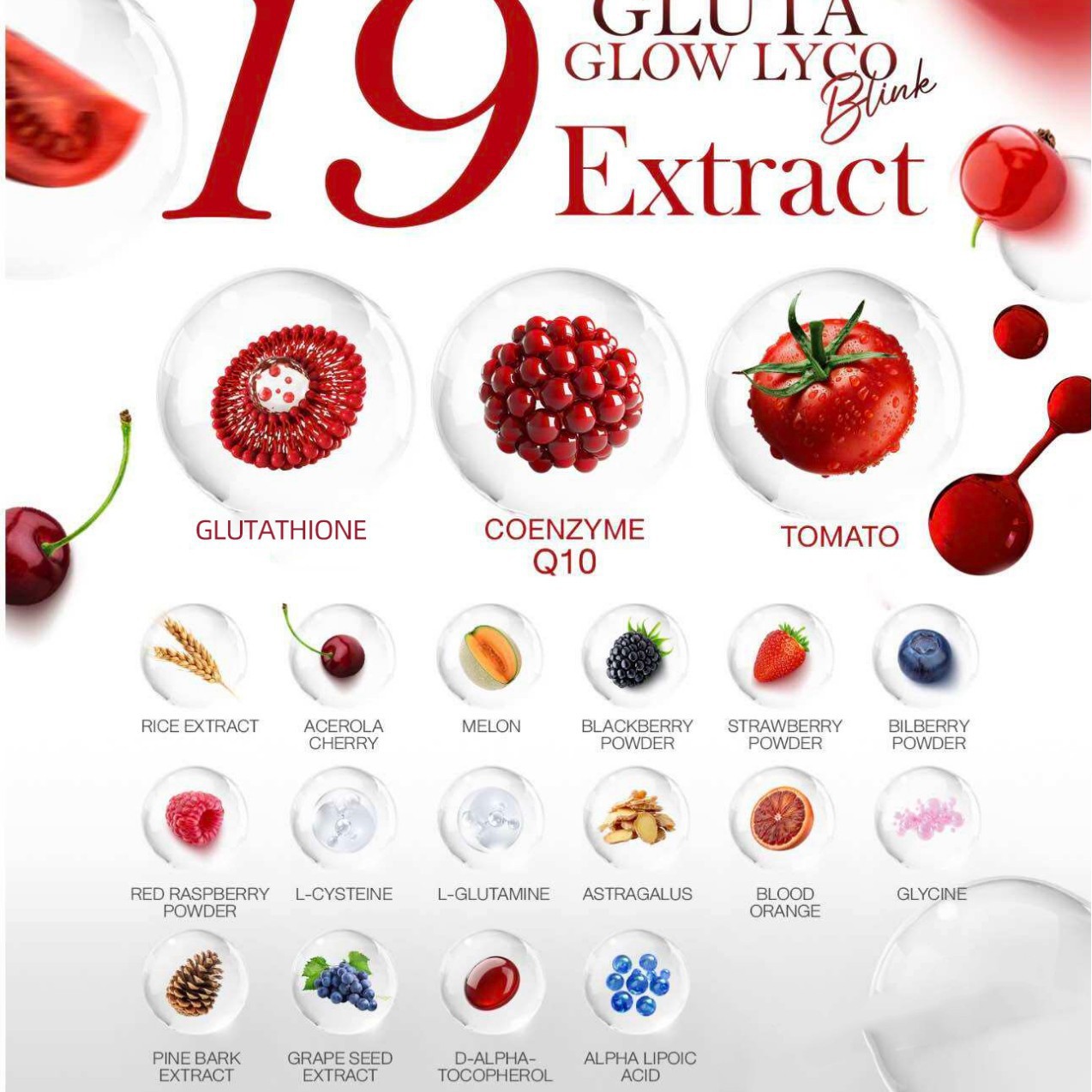 Gluta Glow Lycopene Powder 10g x 30 Sachets Sugar-Free Antioxidant Drink Mix 300g key features