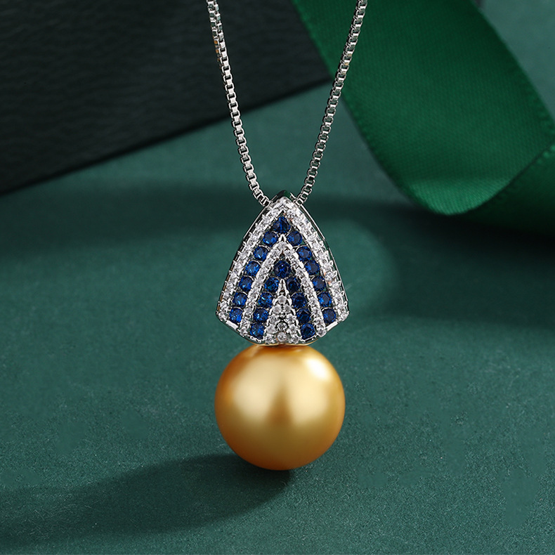 Lady Geometric Copper Gold Plated Rhinestones Pearl Jewelry Set 1 Piece