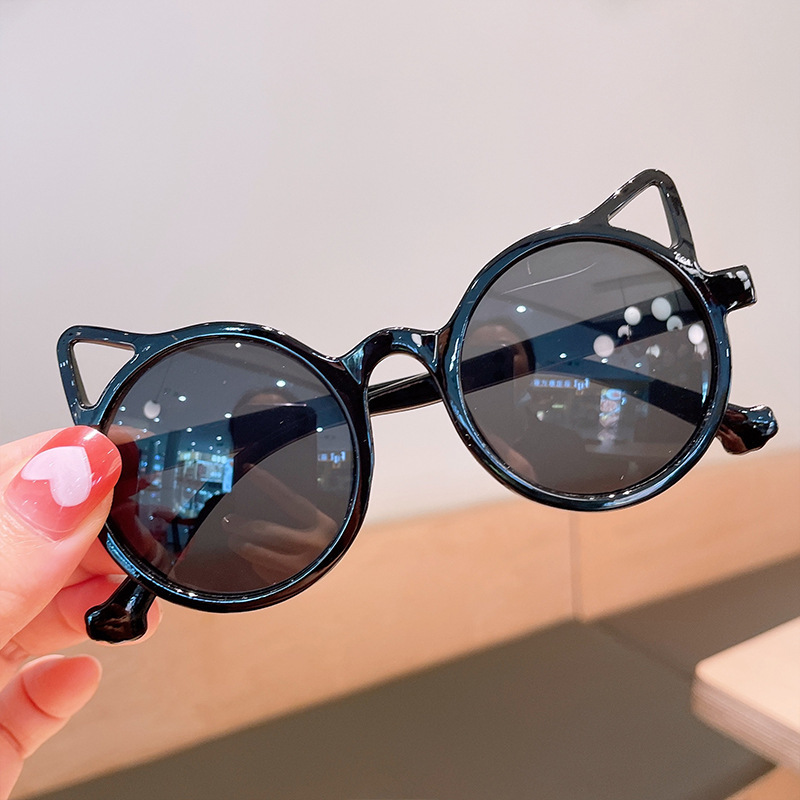 New Children's Sunglasses European and American Cute Cat Eyeglasses Frame Boys and Girls Fashion Wear Sunshade Sunglasses