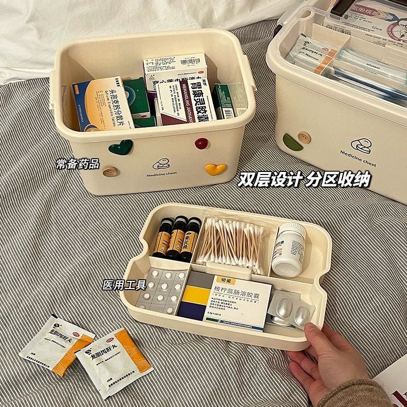 小药箱家庭装医药箱家用收纳盒大容量药品宿舍急救箱箱|undefined