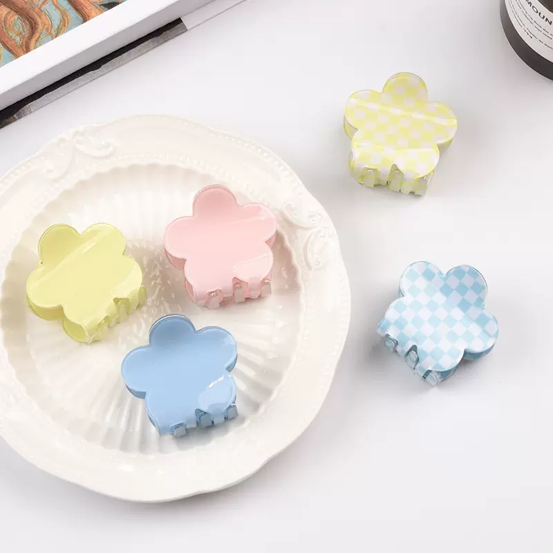 佳蕊2023春女小抓夹亚克力粉色马尾夹精致侧边夹春季新款发饰花朵