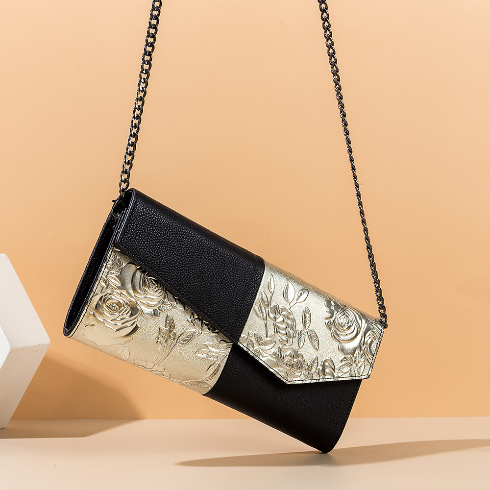 Flap Envelope Clutch Bag Genuine Leather Designer Crossbody Bag Trendy Evening Bag Elegant Handbag For Women - Thumbnail 4