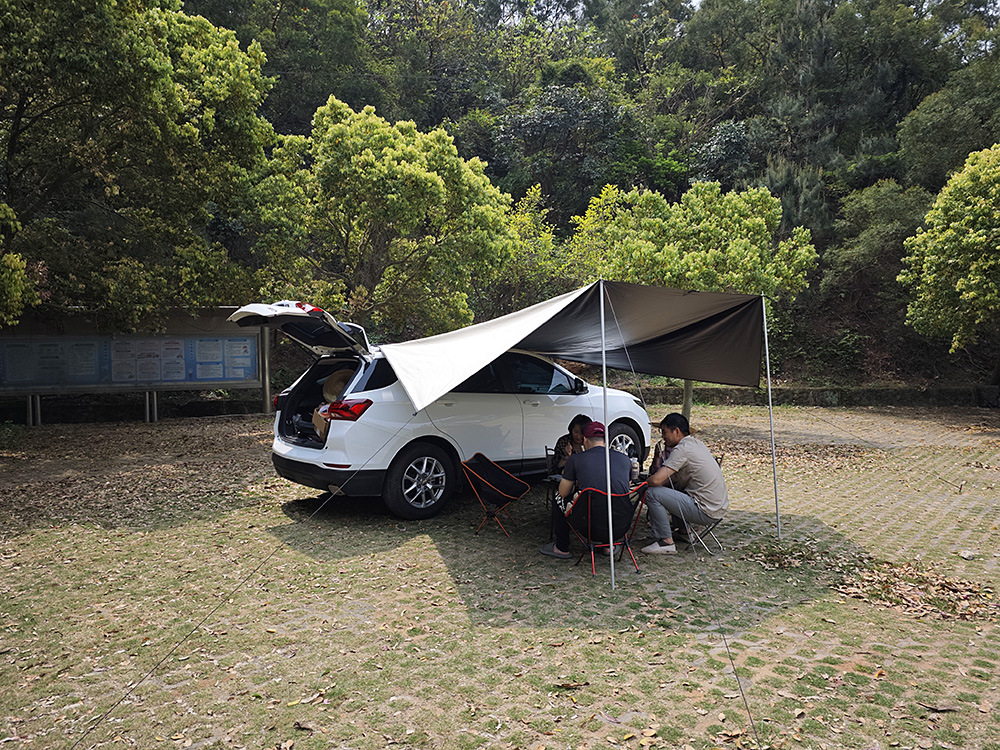 Car Side Canopy Tent Suv Black Glue Sunscreen Sunshade for Road Trips Outdoor Picnic Portable Universal Car Side Tent