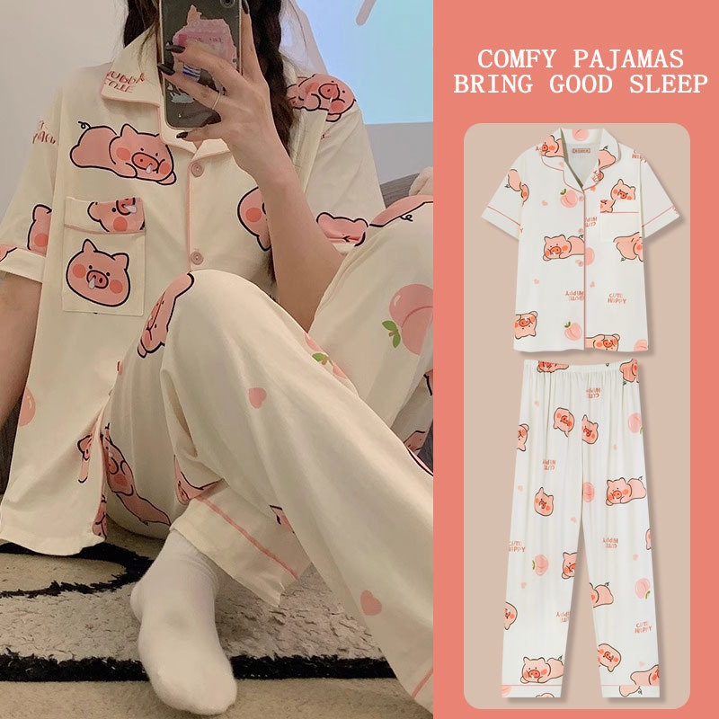 D.M-123 Short-long peach pig cardigan