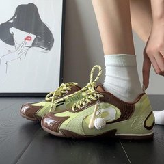 复古阿甘德训鞋女款2025新款秋季百搭拼色休闲运动鞋内增高赛车鞋