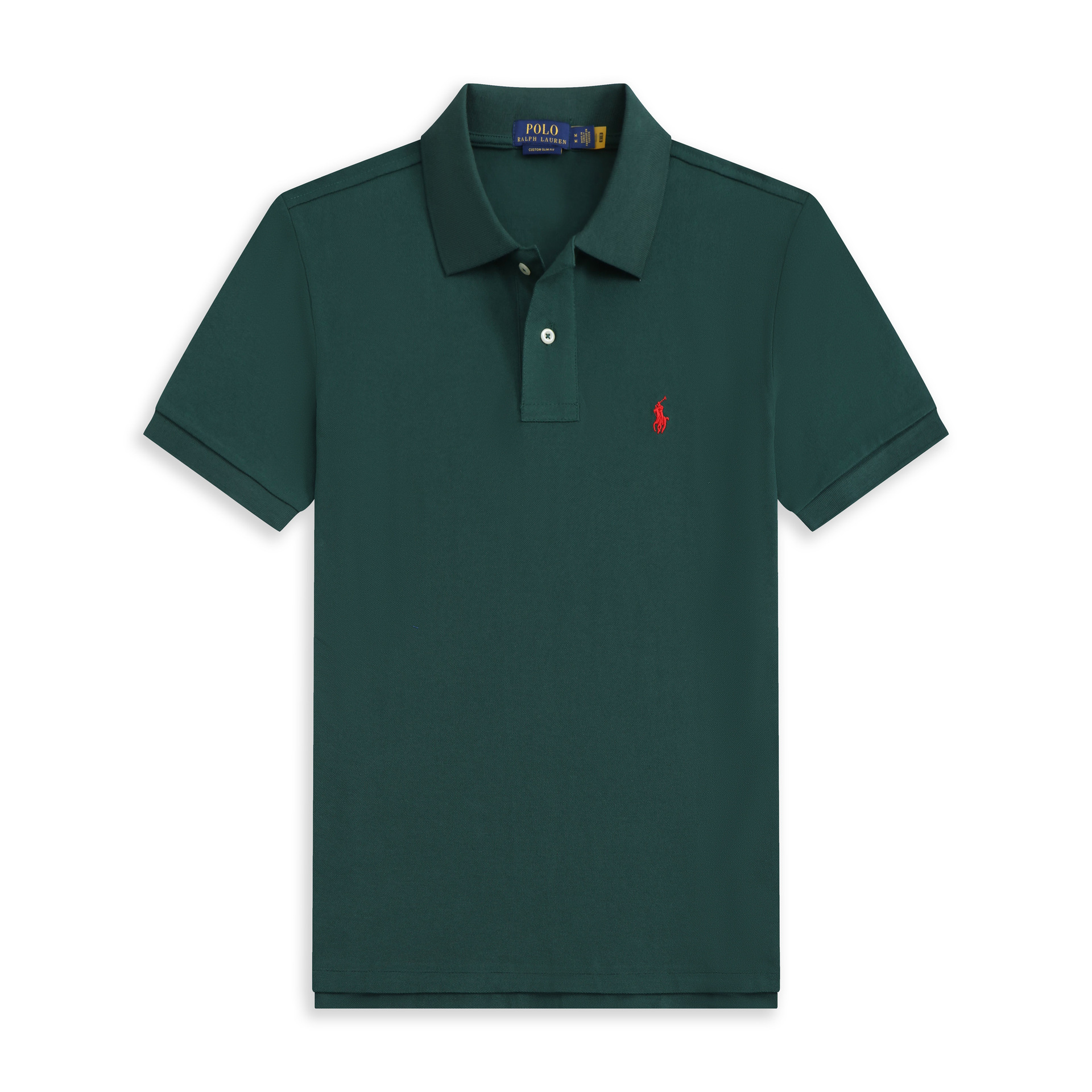 Dark green red label / S
