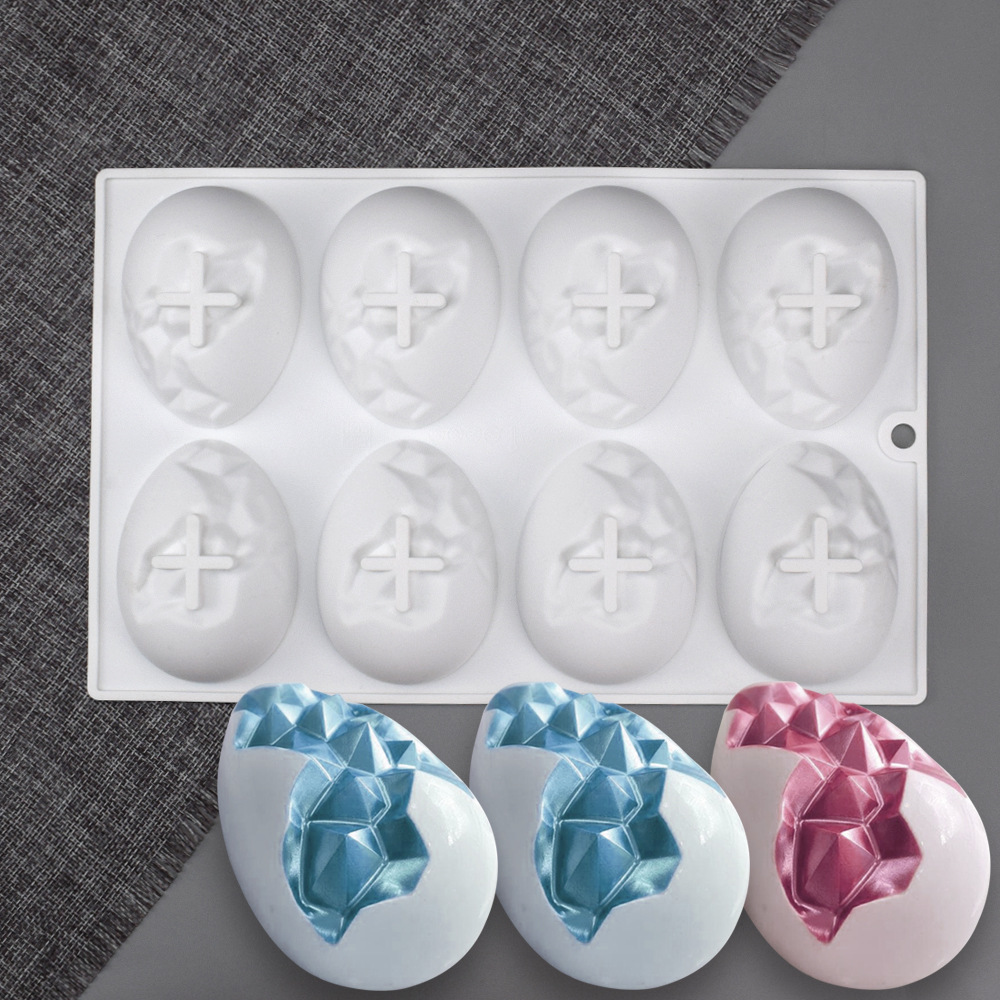 Exquisito huevo de Pascua molde de silicona tridimensional huevo único molde de chocolate golpe música para hornear molde de pastel