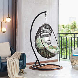 鸟巢秋千吊篮 单人秋千吊椅藤椅 摇篮户外阳台支架吊床室内藤椅