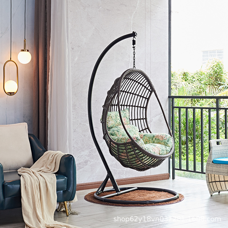 Bird's Nest swing hanging basket single swing hanging chair rattan chair cradle outdoor balcony bracket hammock indoor rattan chair
