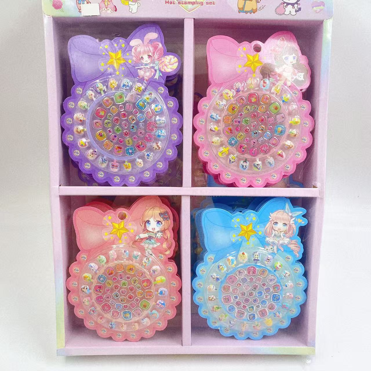 Nuevo adorable niña princesa pegatinas de uñas creativas pegatinas de uñas conjunto DIY vestido pegatinas de uñas al por mayor