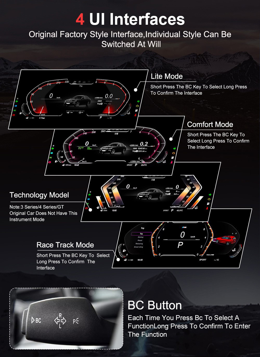 Suitable for Bmw 1234567 Series X1X2X3X4X5X6Gt Full Series Lcd Instrument with Hud Four Theme Switching