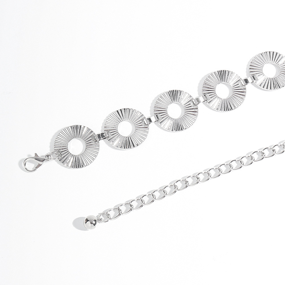 85g Weight Zinc alloy Buckle Material Waist Chain Classification Metal Material Round Pattern Unisex Gender Simple Style Style Lady Round Metal Unisex Chain Belts 18